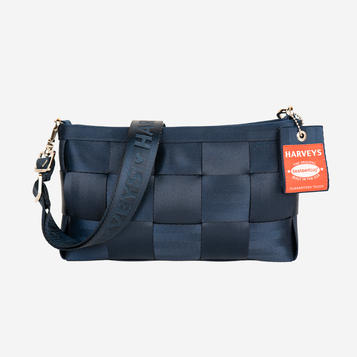 The front view of a Convertible Clutch in Indigo