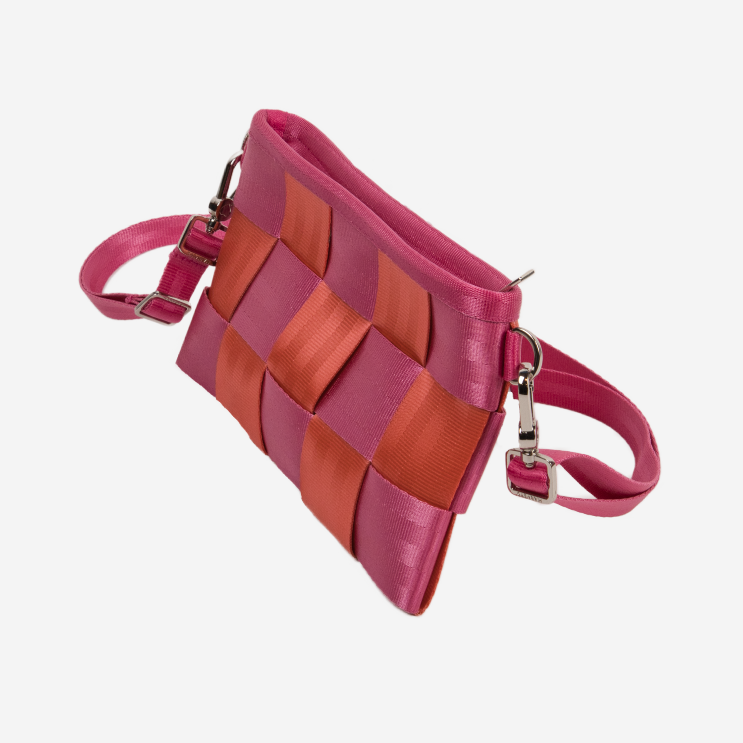 The side of a Coral N Fuchsia Hip Pack
