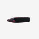 Bottom view of black clutch 