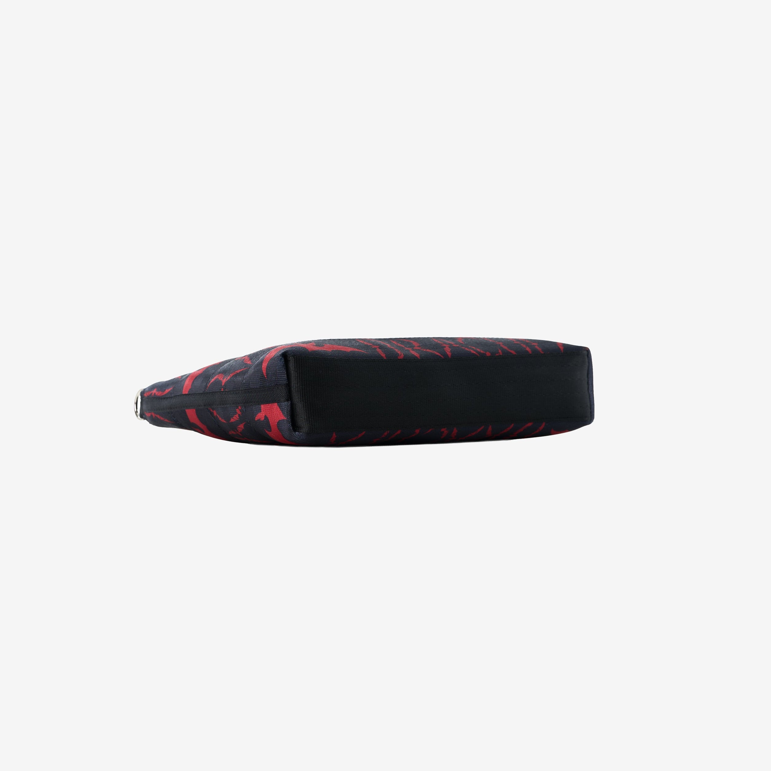 Bottom view of black clutch 