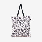 Front view of shopper tote featuring a bat design