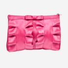 The front of a Fuchsia Lola Bow Clutch