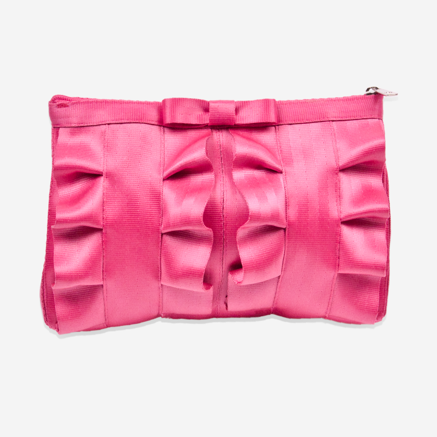 The front of a Fuchsia Lola Bow Clutch
