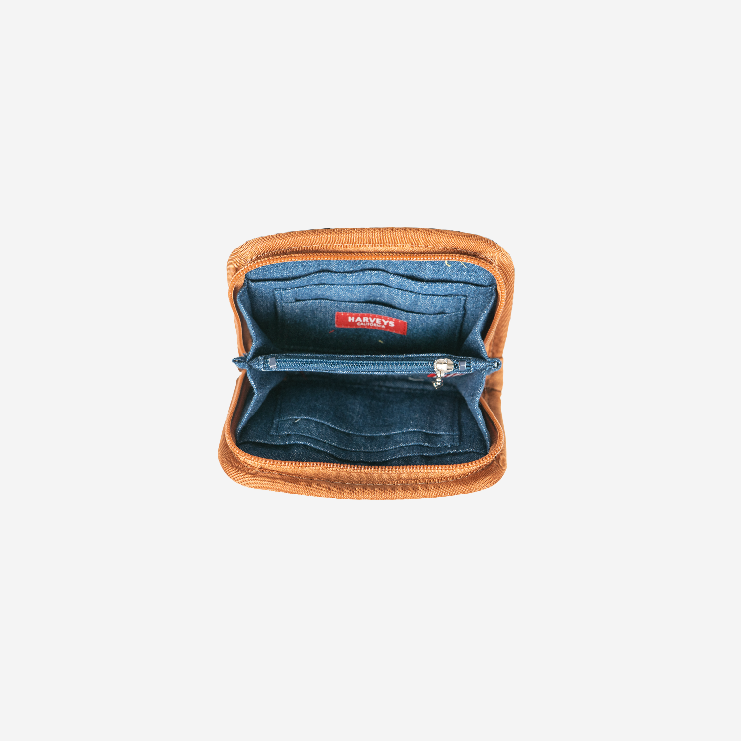 Interior view of a Fun Size Wallet in the color Cognac