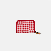 Front view of a Red Gingham Fun Size Wallet