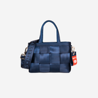 Front view of a Woven Petite Tote in Indigo