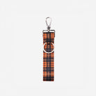 Back view of 4 panel key chain in orange tartan