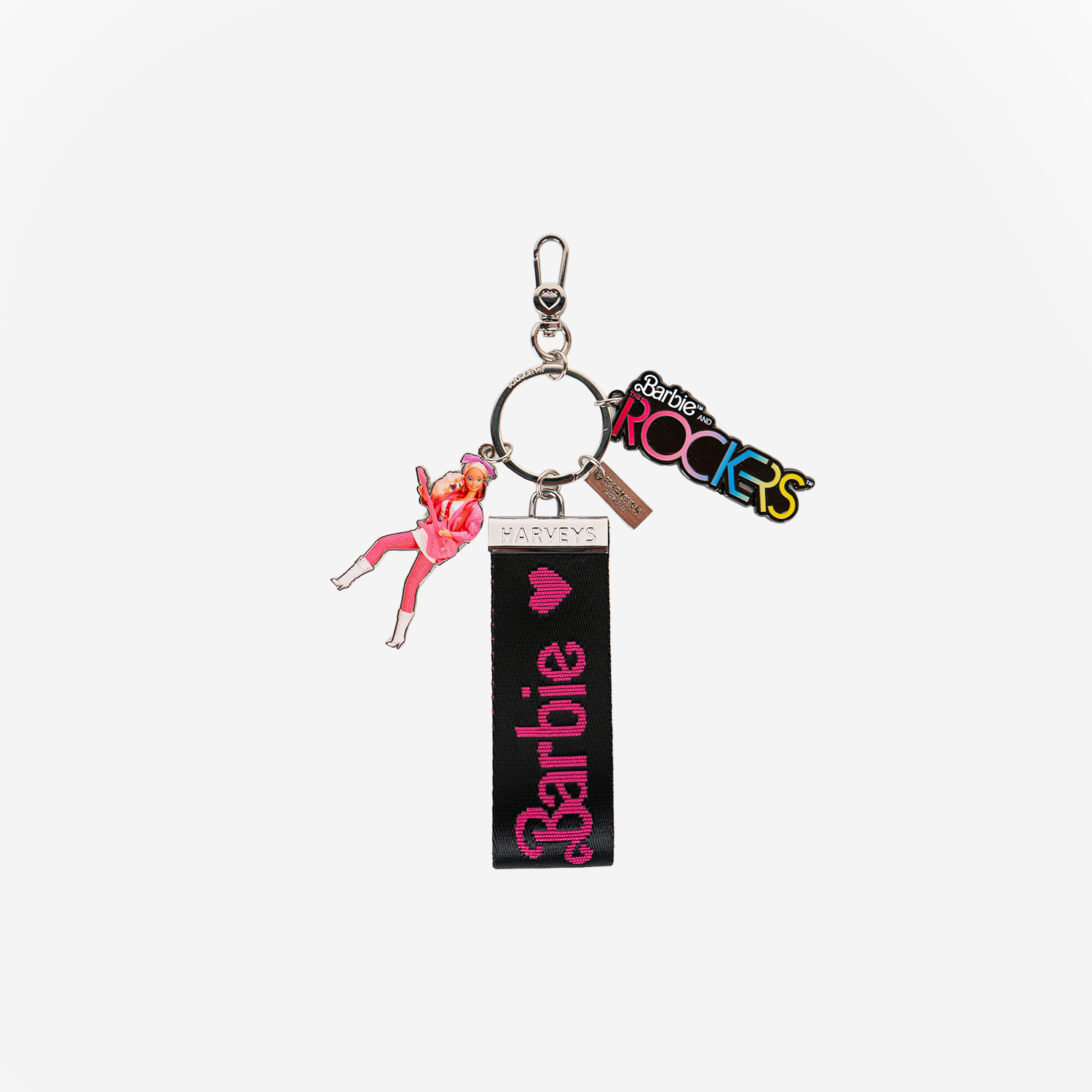 The front view of the Barbie Debossed Key Charm