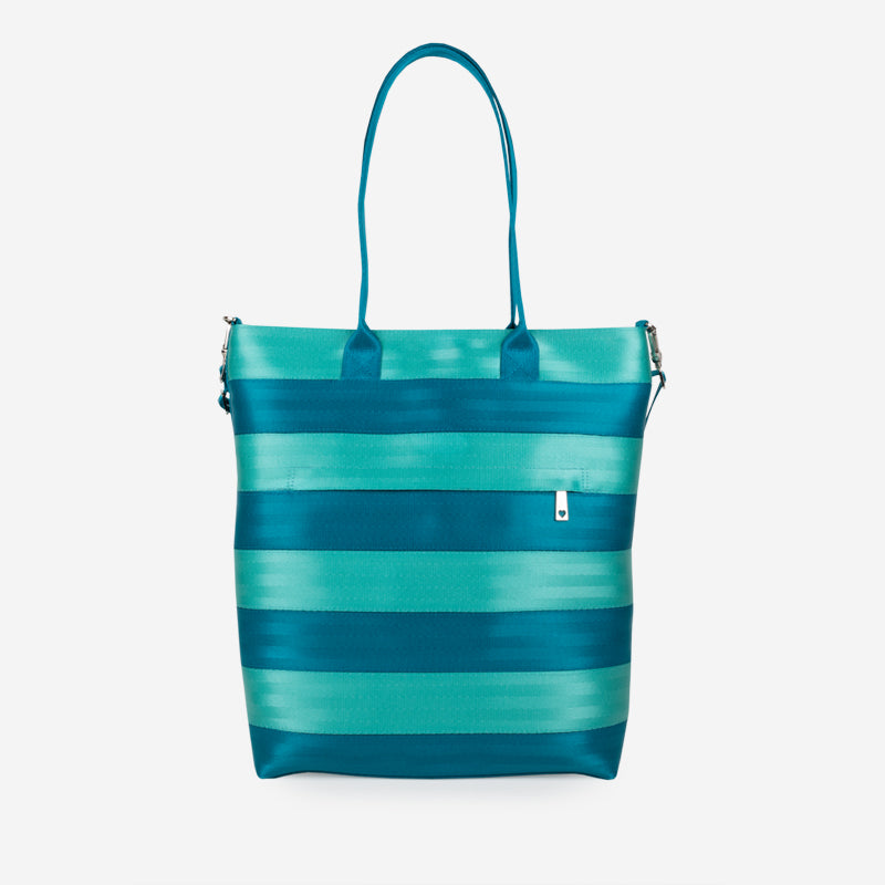 Lagoon and Turquoise Streamline Tote Front View