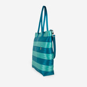 Lagoon and Turquoise Streamline Tote Side View