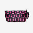 The front view of The Pink Agenda Pink Ribbon Large Makeup Case