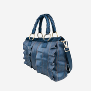 Side view of a Lola Satchel in Denim