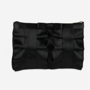 The front of a Black Lola Bow Clutch