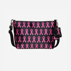 The front view of the The Pink Agenda Pink Ribbon Medium Convertible Clutch