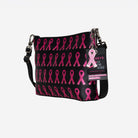 The side view of the The Pink Agenda Pink Ribbon Medium Convertible Clutch