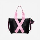 The front view of The Pink Agenda Pink Ribbon Medium Streamline Tote