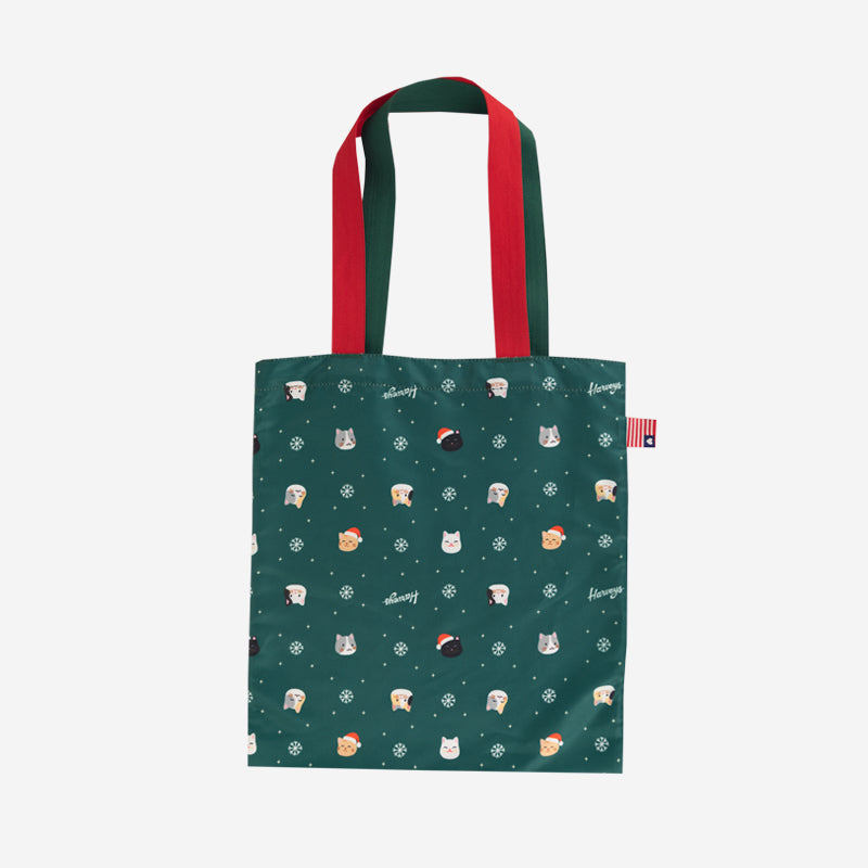 Small Shopper Tote / Meowy Christmas