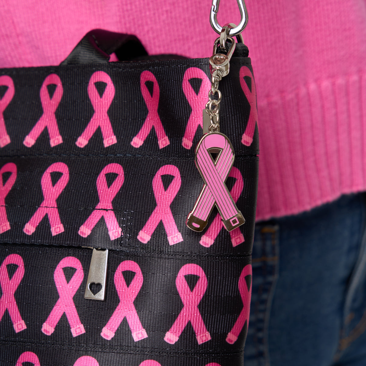 Details of The Pink Agenda Pink Ribbon Mini Streamline Tote