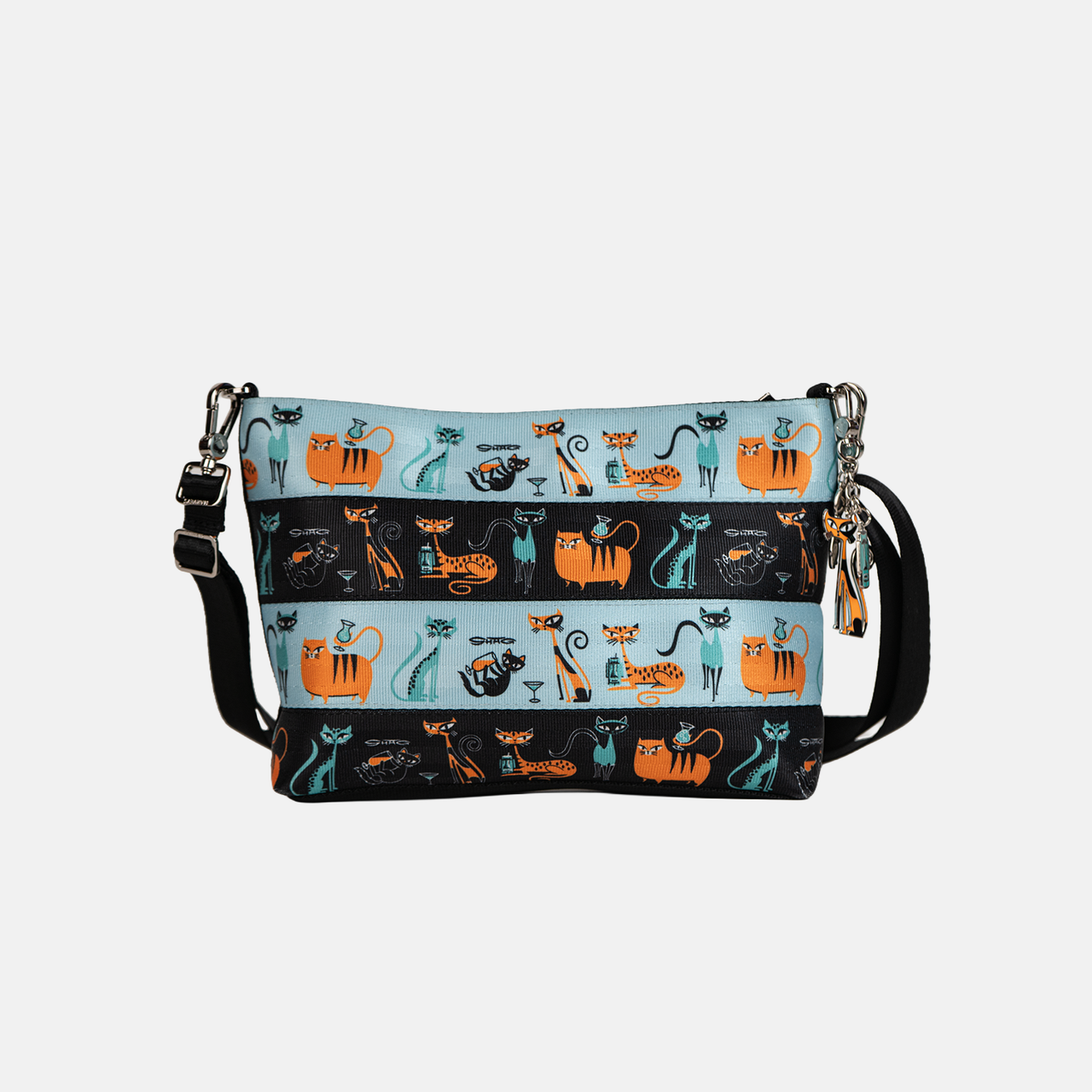 Medium Convertible Clutch / Shag Cocktail Cats