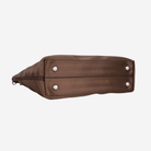 The bottom view of a Medium Streamline Tote in Espresso