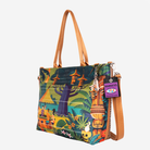 The side of a Shag Exotica Medium Streamline Tote
