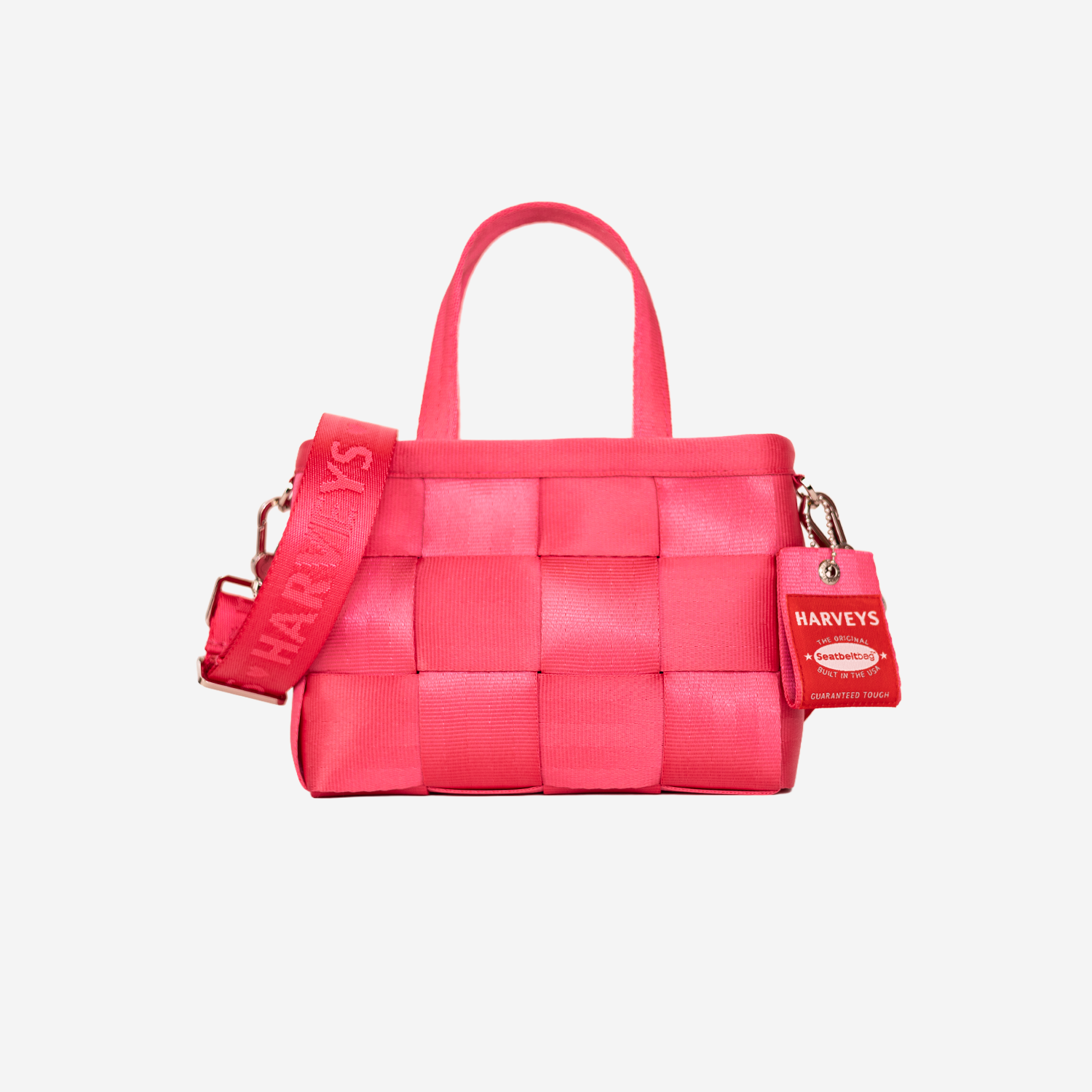 Front view of a Woven Petite Tote in Melon