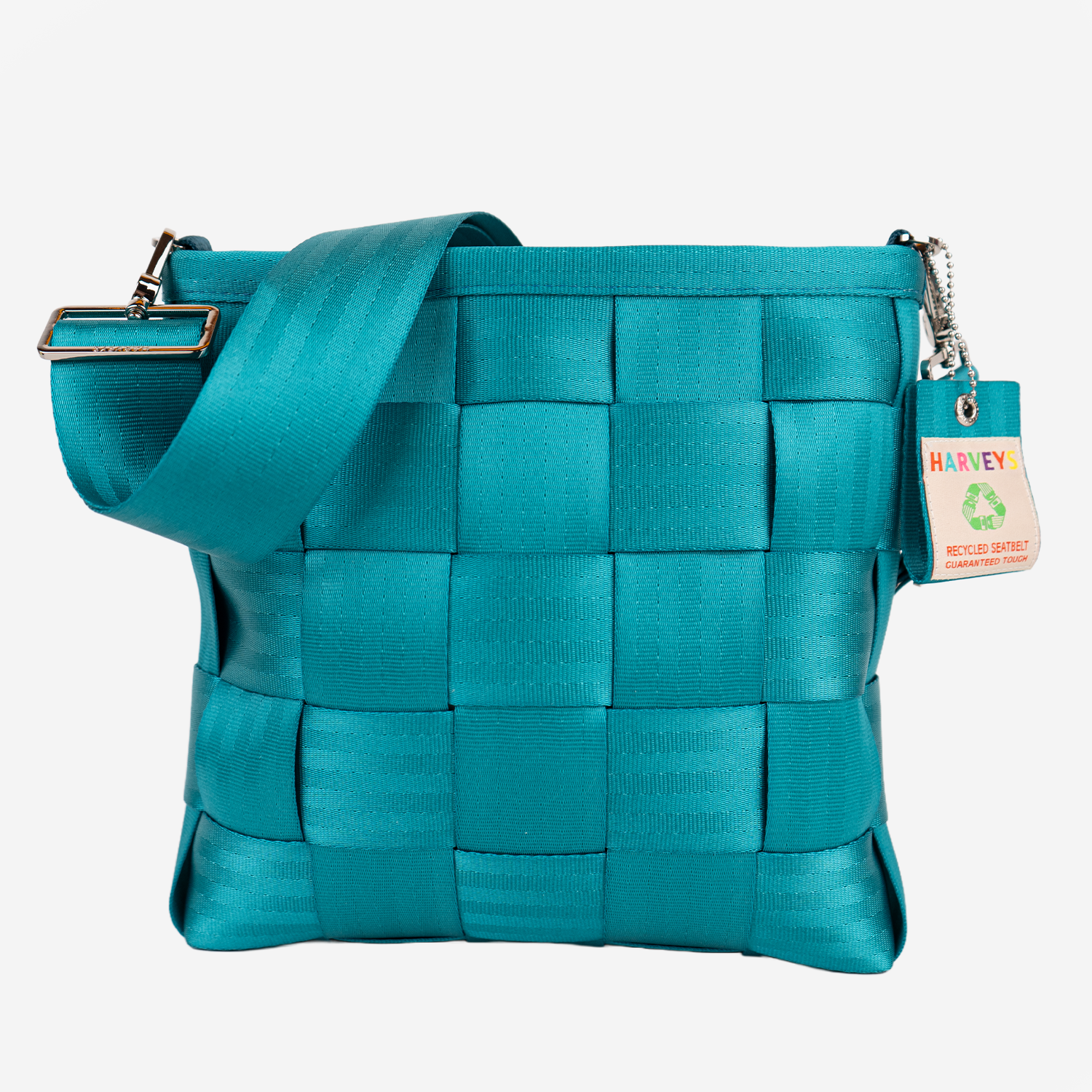 The front view of the Mini Messenger in Aqua