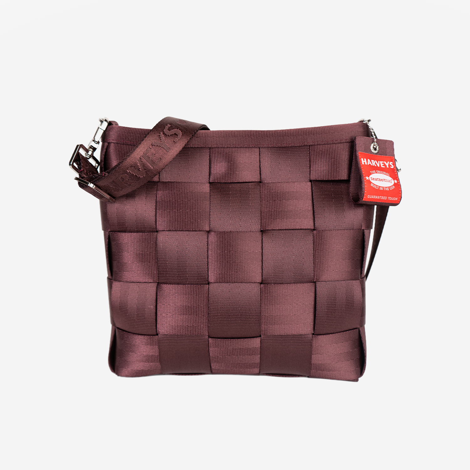 The front view of the Mini Messenger in Merlot