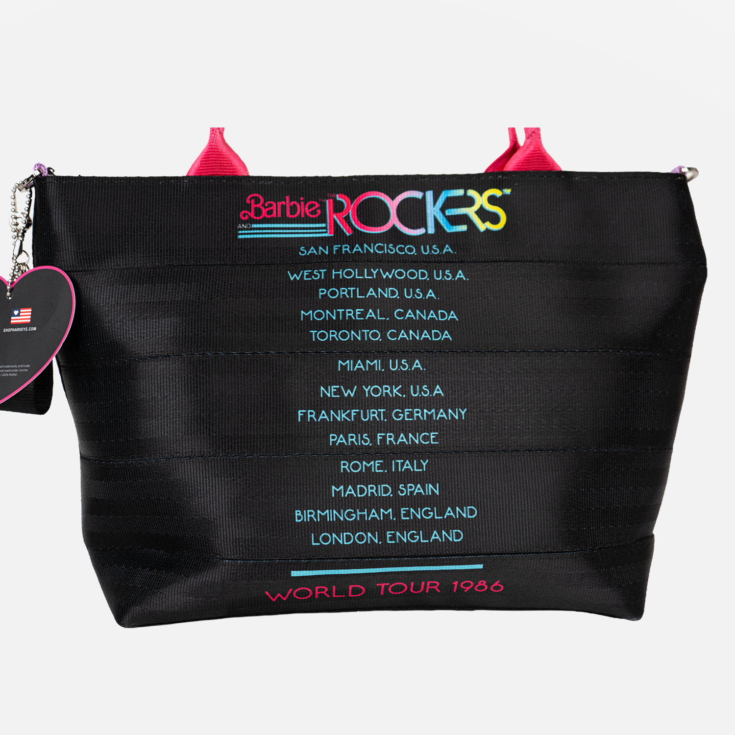 The back view of the Barbie And The Rockers Mini Streamline Tote