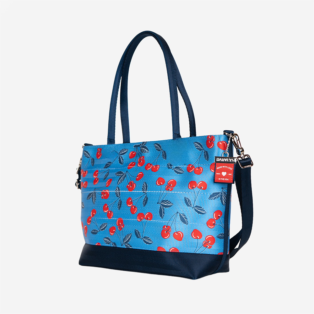 The side view of a Mini Streamline Tote in American Cherry