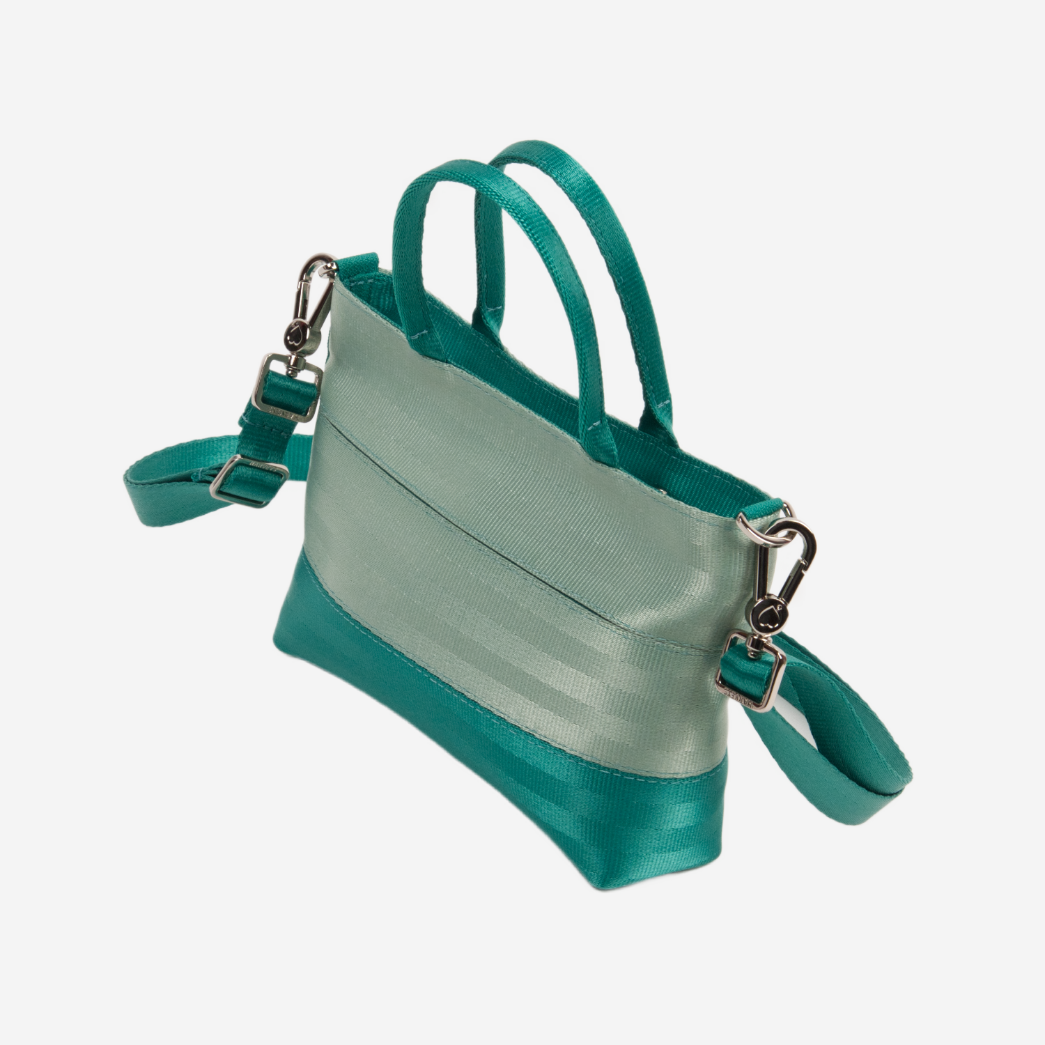 The side of a Mint N Emerald Petite Tote