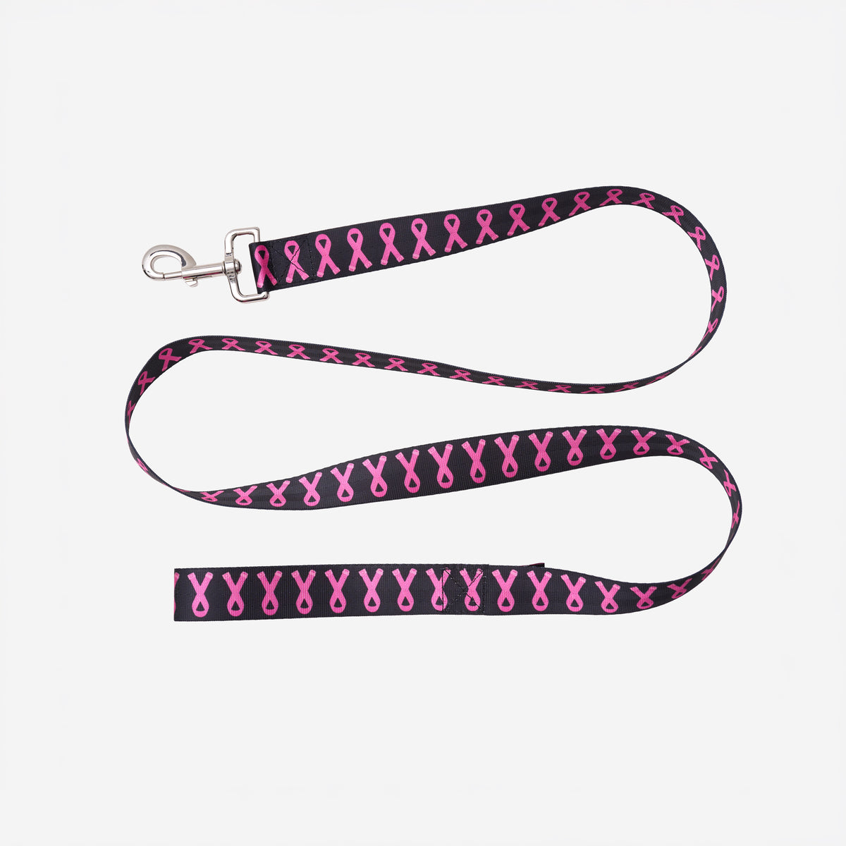 The front view of The Pink Agenda Pink Ribbon Pet leash
