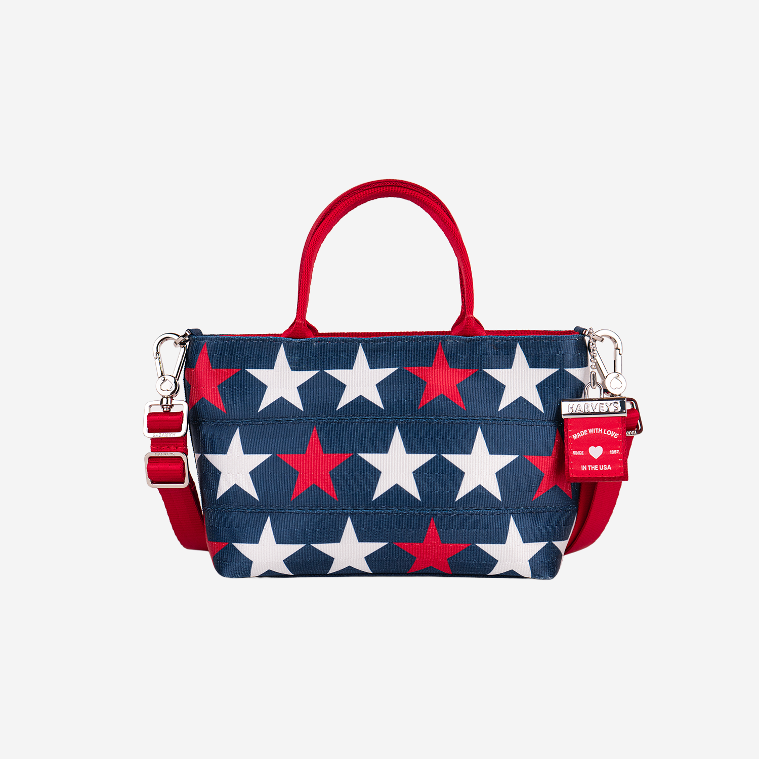 The front view of a RWB Stars Petite Tote