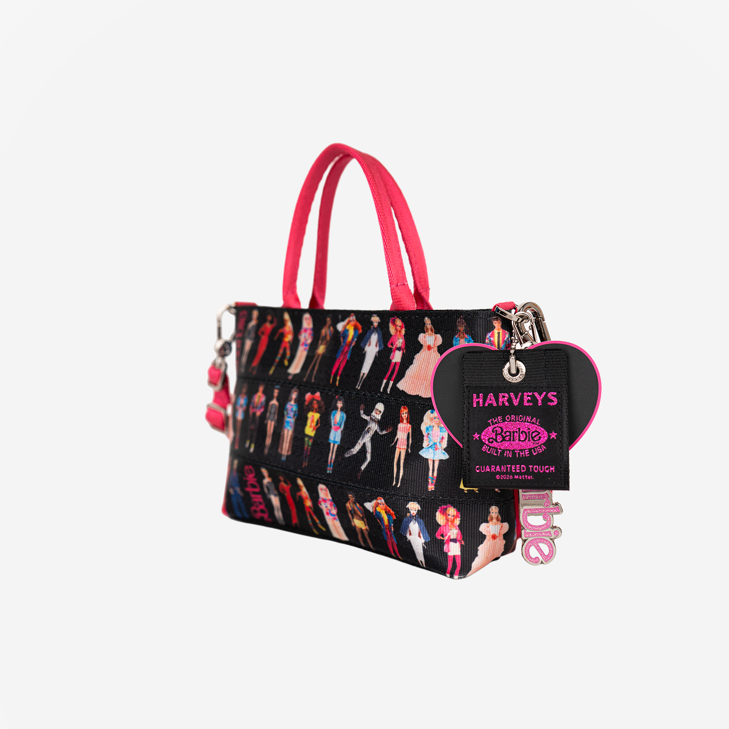 The side view of the Barbie Through The Eras Petite Tote
