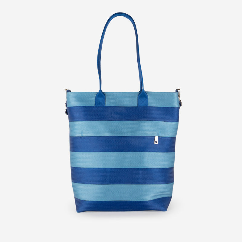 Royal Blue and Powder Blue Streamline Tote Front View