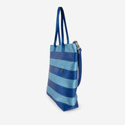 Royal Blue and Powder Blue Streamline Tote Side View