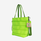 The side view of a Rosie Tote in Lime