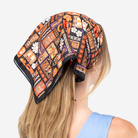 The Shag Tiki Tapa Scarf being worn by a model
