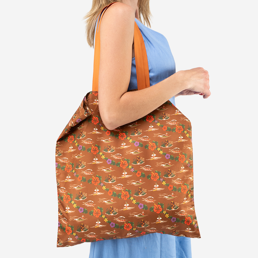 The Shag Enchanted Island Shopper Tote being worn by a model
