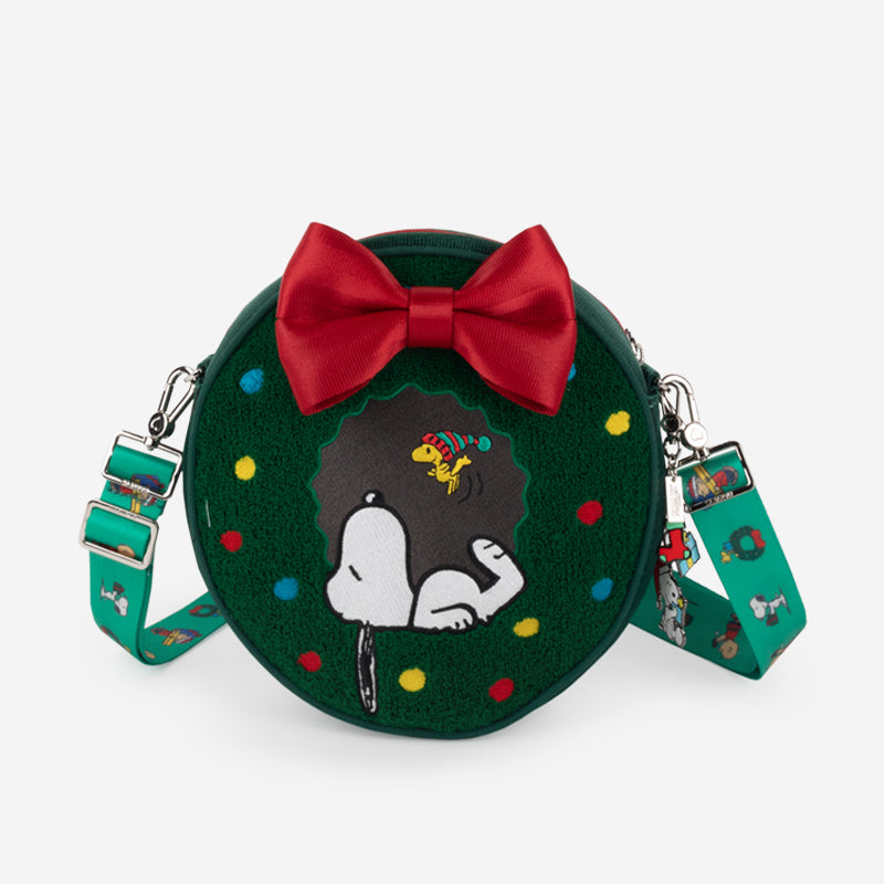 Snoopy Wreath Convertible Crossbody Front View