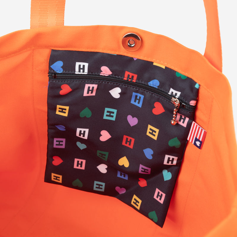 Canvas Tote Sunbrella Orange Inside View