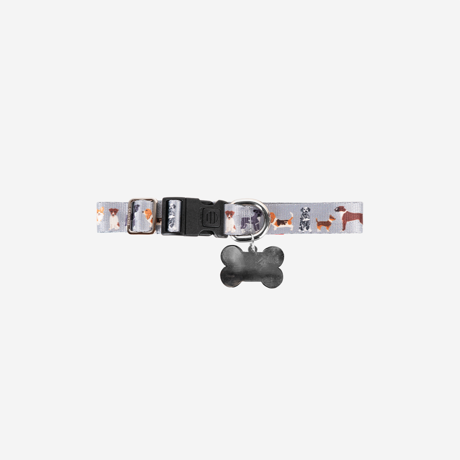 The front view of the S/M Dog Collar in Top Dog
