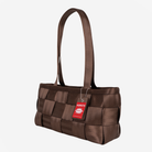 The side view of a Satchel in Espresso