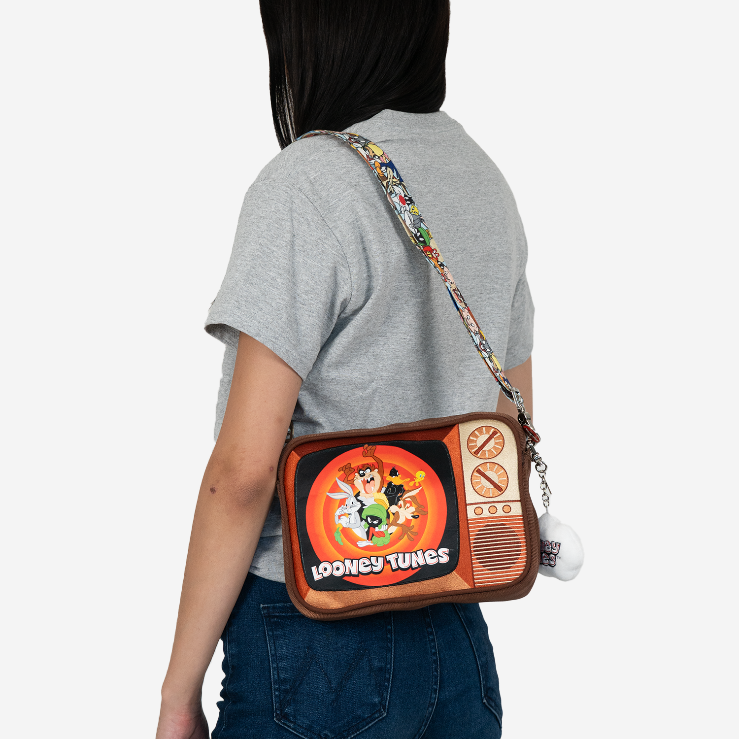 Saturday Morning Crossbody being worn on the shoulder
