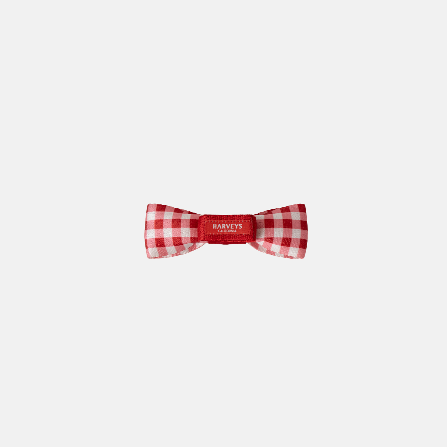 Back view of a Red Gingham Seatbelt Bow 