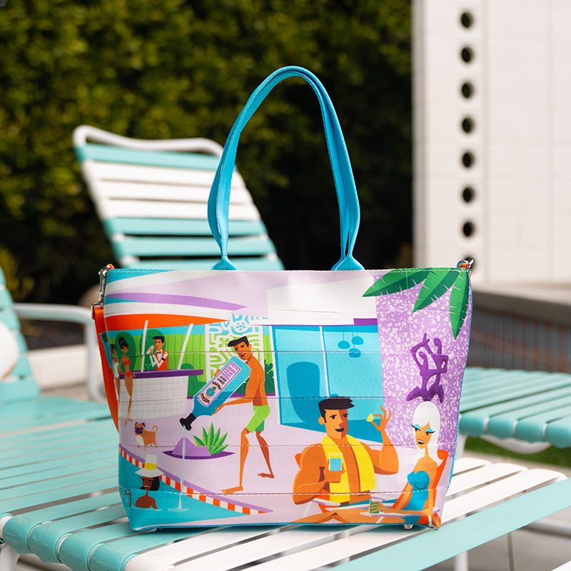 Shag Martini Medium Streamline tote Lifestyle Front view