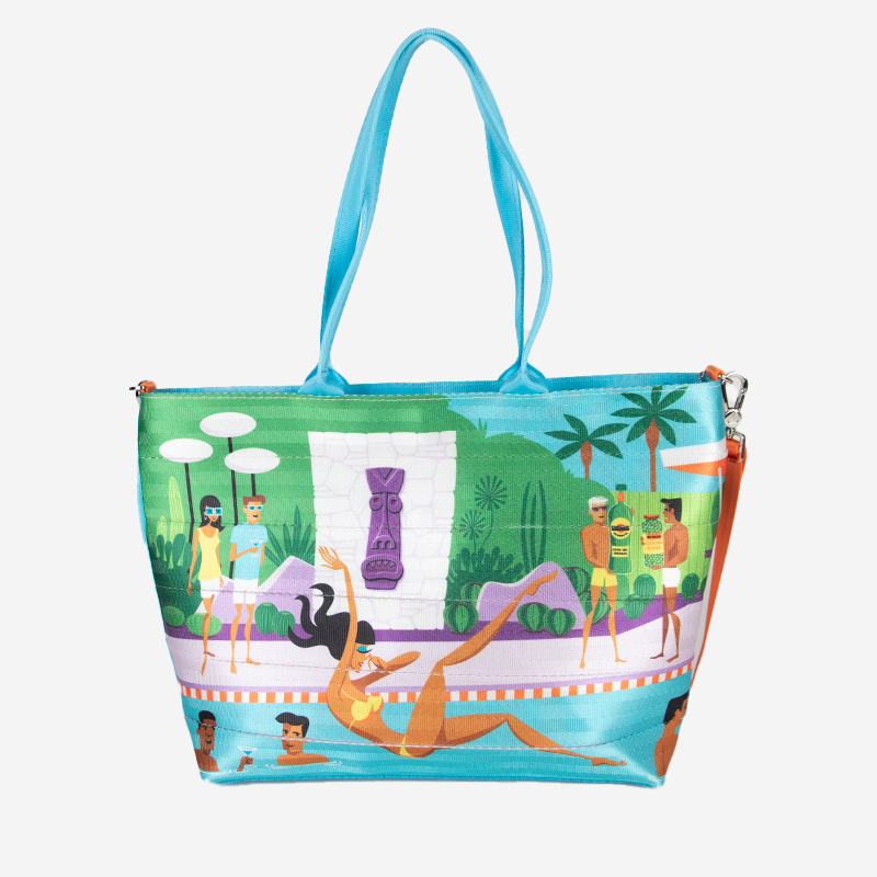Medium streamline Tote Shag Martini Back view