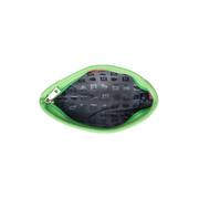 Interior view of a Triangle Makeup Case in the color Apple Green