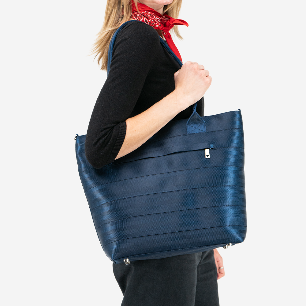 A Wanderlust in Indigo being worn by a model