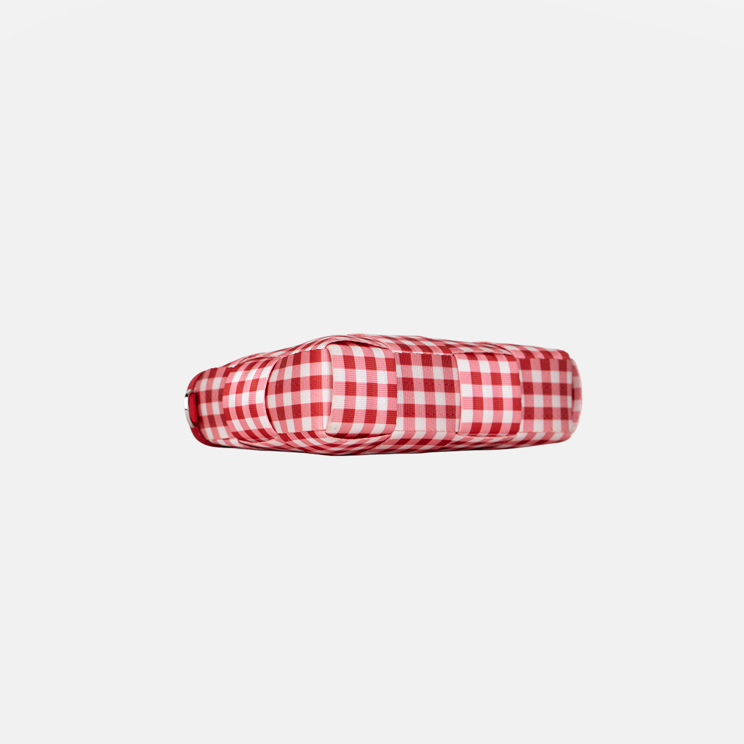 Bottom view of a Red Gingham Woven Petite Tote